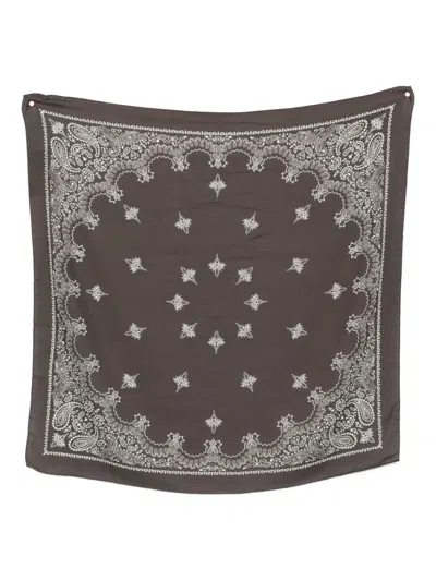 Cenere Gb Bandana With Paisley Print In Brown