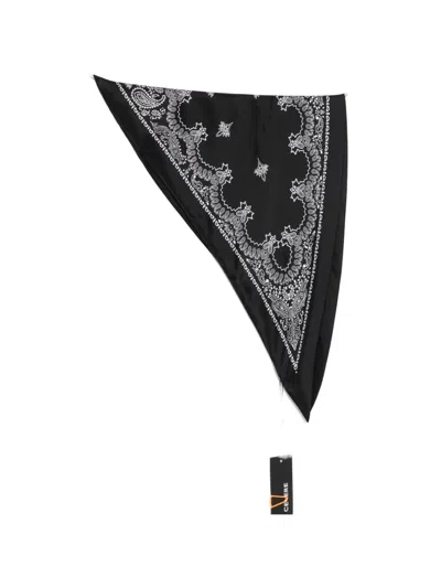 Cenere Paisley-print Silk Scarf In Black