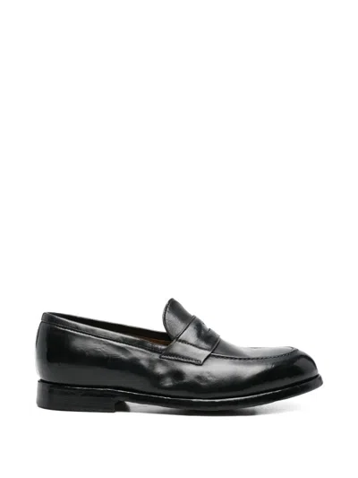 Cenere Penny Slot Loafers In Black