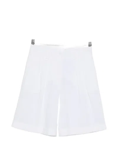 Cenere Pleated Turn-up Shorts In White