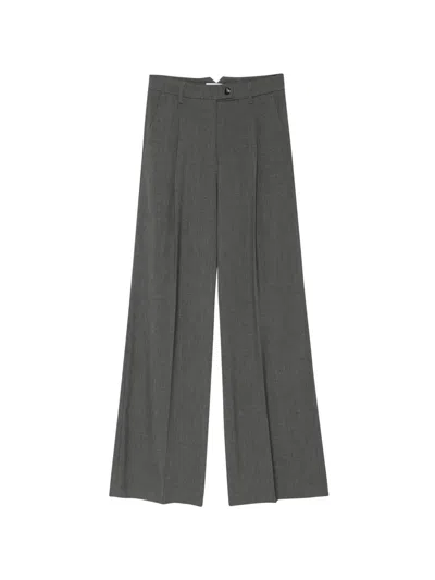Cenere Wide-leg Trousers With Pleats In Purple