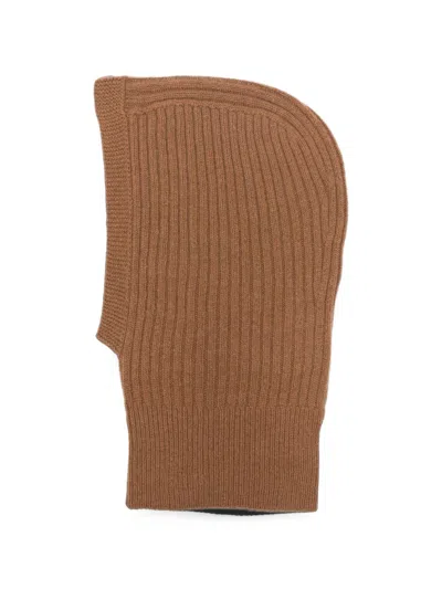 Cenere Ribbed Cashmere Balaclava In Brown