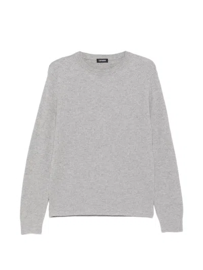 Cenere Ribbed Sweater With Raglan Sleeves In Gray
