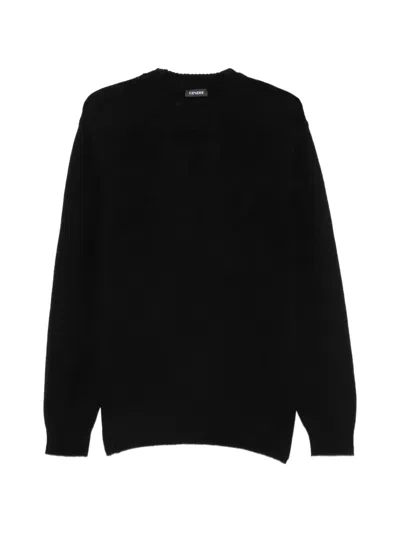 Cenere Ribbed-trim Crew-neck Sweater In Black