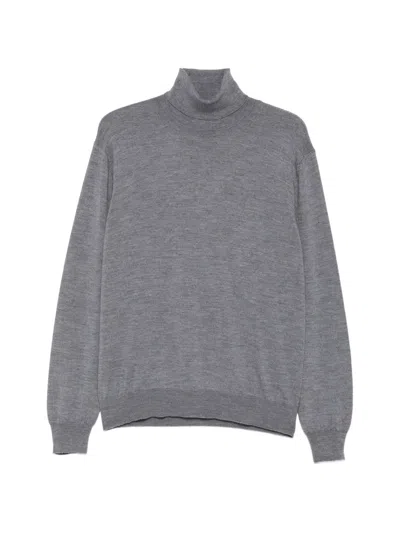 Cenere Roll-neck Knitted Sweater In Gray