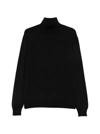 Cenere Roll-neck Sweater In Black