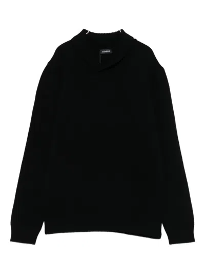 Cenere Shawl-collar Jumper In Black