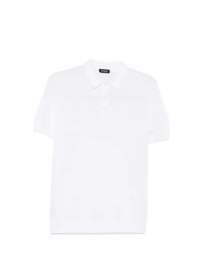 Cenere Short-sleeve Polo Shirt In White