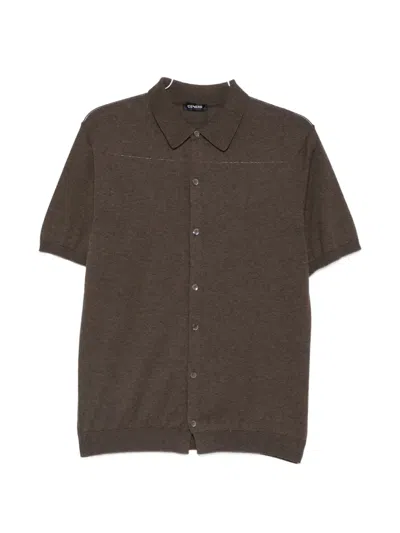 Cenere Short-sleeves Shirt In Brown