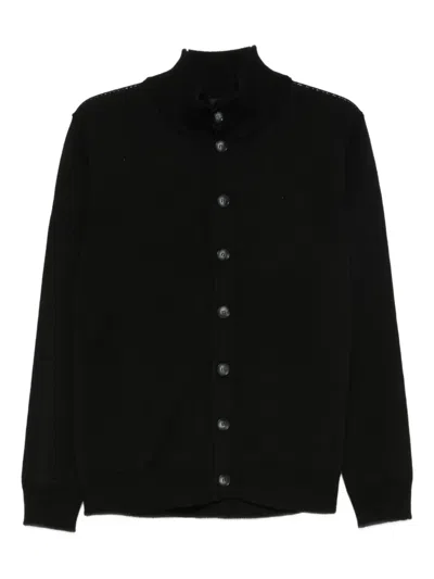 CENERE STAND-COLLAR BUTTON CARDIGAN