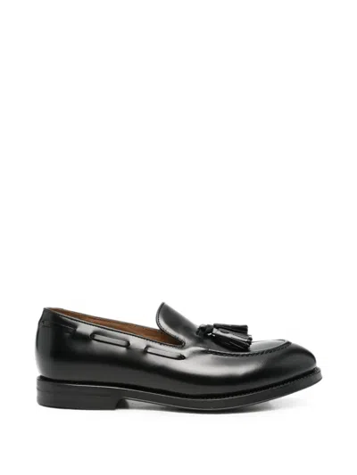 Cenere Tassel-detail Leather Loafers In Black
