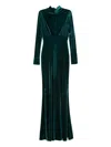Cenere Velvet Maxi Gown In Green