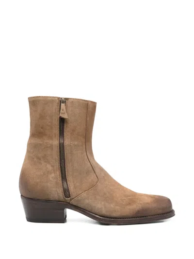 Cenere Zip Boots In Brown