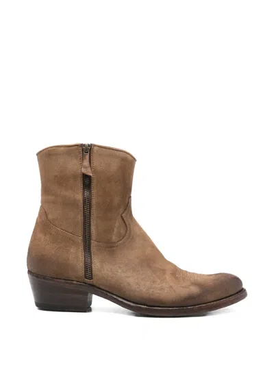 Cenere Zipped Boots In Brown