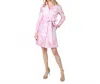 Cenia Long Sleeve Trench Dress In Pink/silver