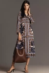 Cental Park West Lilliane Long-sleeve Midi Dress In Blue