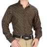 Centenario Casual Long Sleeve Shirt In Black/brown In Brown