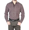 Centenario Casual Long Sleeve Shirt In Black/red In Brown