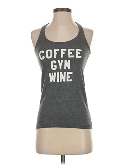 Pre-owned Center Stage Tank Top Gray Halter Neckline Tops