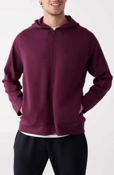 Centerline Athletics Après Full Zip Hood In Burgundy