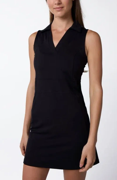 Centerline Athletics Cross-sport Sleeveless Polo Dress In Black