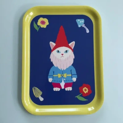 Centinelle Cat Garden Gnome Tray In Multi