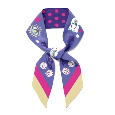 Centinelle Fortune Twilly Ribbon Scarf In Blue