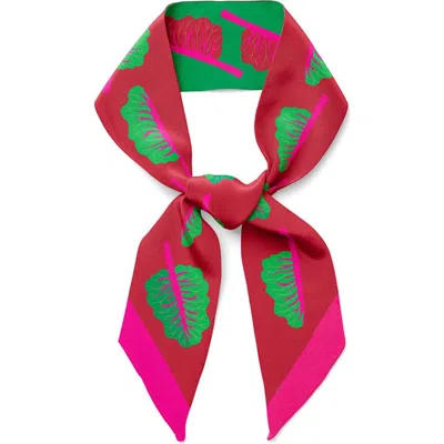 Centinelle Glowing Chard Twilly Ribbon Scarf In Red