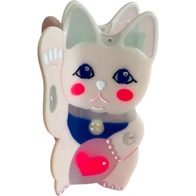 Centinelle Maneki Lucky Cat Hair Claw In White