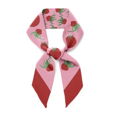 Centinelle Tomatoes Twilly Ribbon Scarf In Pink