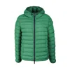 CENTOGRAMMI CHIC HOODED DOWN NYLON JACKET IN LUSH GREEN