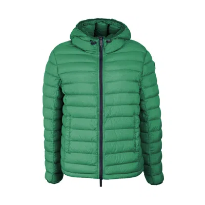 Centogrammi Chic Hooded Down Nylon Jacket In Lush Green