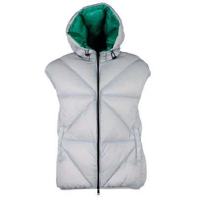 Pre-owned Centogrammi Elegant Gray Puffer Vest With Green Lining