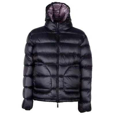 Pre-owned Centogrammi Reversible Hooded Down Jacket In Black And Gray