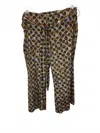 Central Falls Co. Women's Circle Design Multi Gaucho Trousers In Brown & Orange In Multi