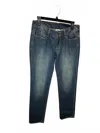 Central Falls Co. Women's Flare Jean With Button Tab Pocket In Denim In Blue