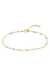 Central Park Enamel Chain Bracelet In Gold Multicolor