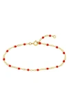 Central Park Enamel Chain Bracelet In Red