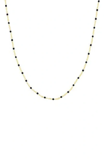 Central Park Enamel Station Chain Necklace In Black