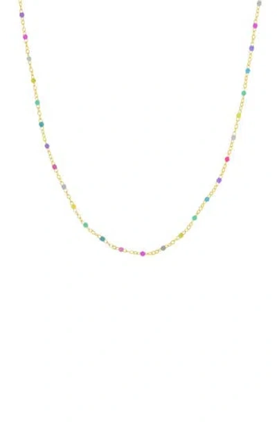 Central Park Enamel Station Chain Necklace In Gold Multicolor
