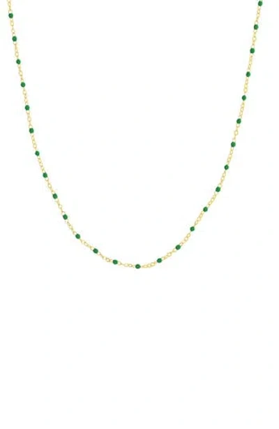 Central Park Enamel Station Chain Necklace In Green