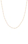 Central Park Enamel Station Chain Necklace In Pink