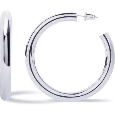 Central Park Hoop Earrings In White Gold