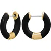 Central Park Tubular Enamel Hoop Earrings In Black