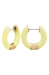 Central Park Tubular Enamel Hoop Earrings In Matte Yellow