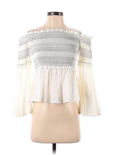 Pre-owned Central Park West 3/4 Sleeve Blouse In White