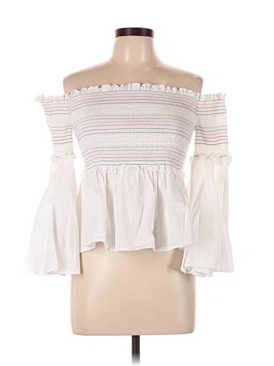 Pre-owned Central Park West 3/4 Sleeve Blouse In White