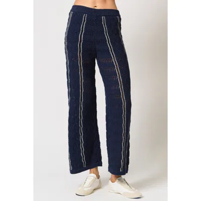 Central Park West Amber Novelty Stitch Sweater Pant In Multi