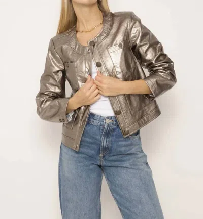 Central Park West Arden Vegan Lady Jacket In Metal