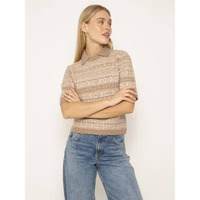 Central Park West Arlo Mini Fairisle Polo In Brown